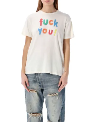 R13 Slogan Print Crewneck T-Shirt