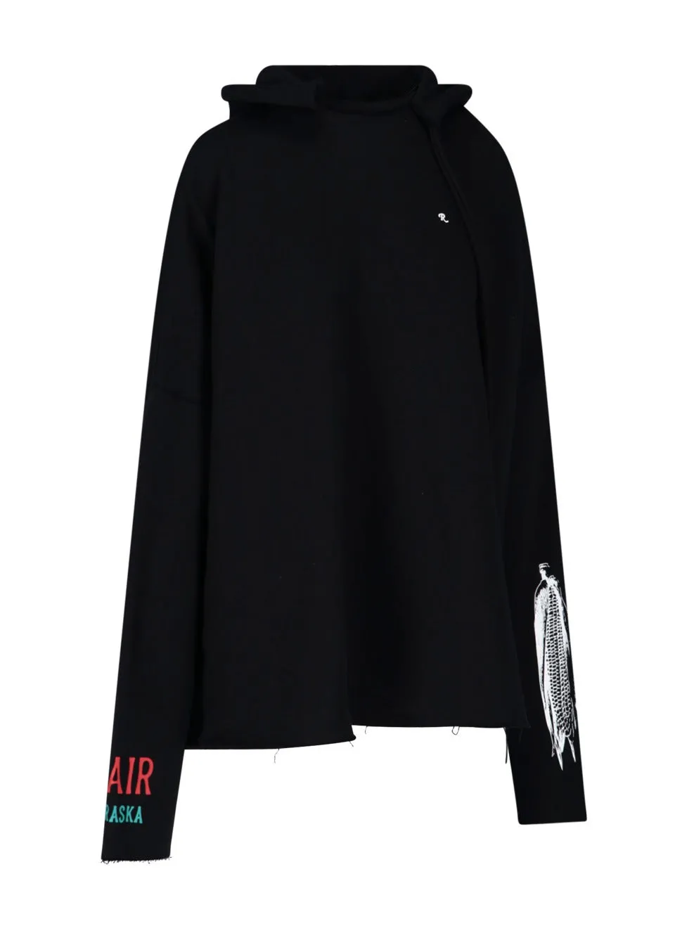 Raf Simons Graphic Printed Drawstring Hoodie