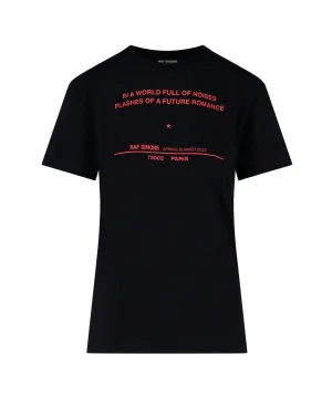 Raf Simons Slogan Print Crewneck T-Shirt
