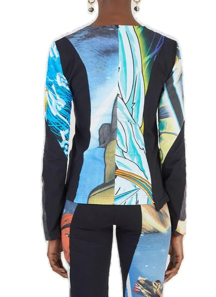 Rave Review Panelled Crewneck Jersey Top