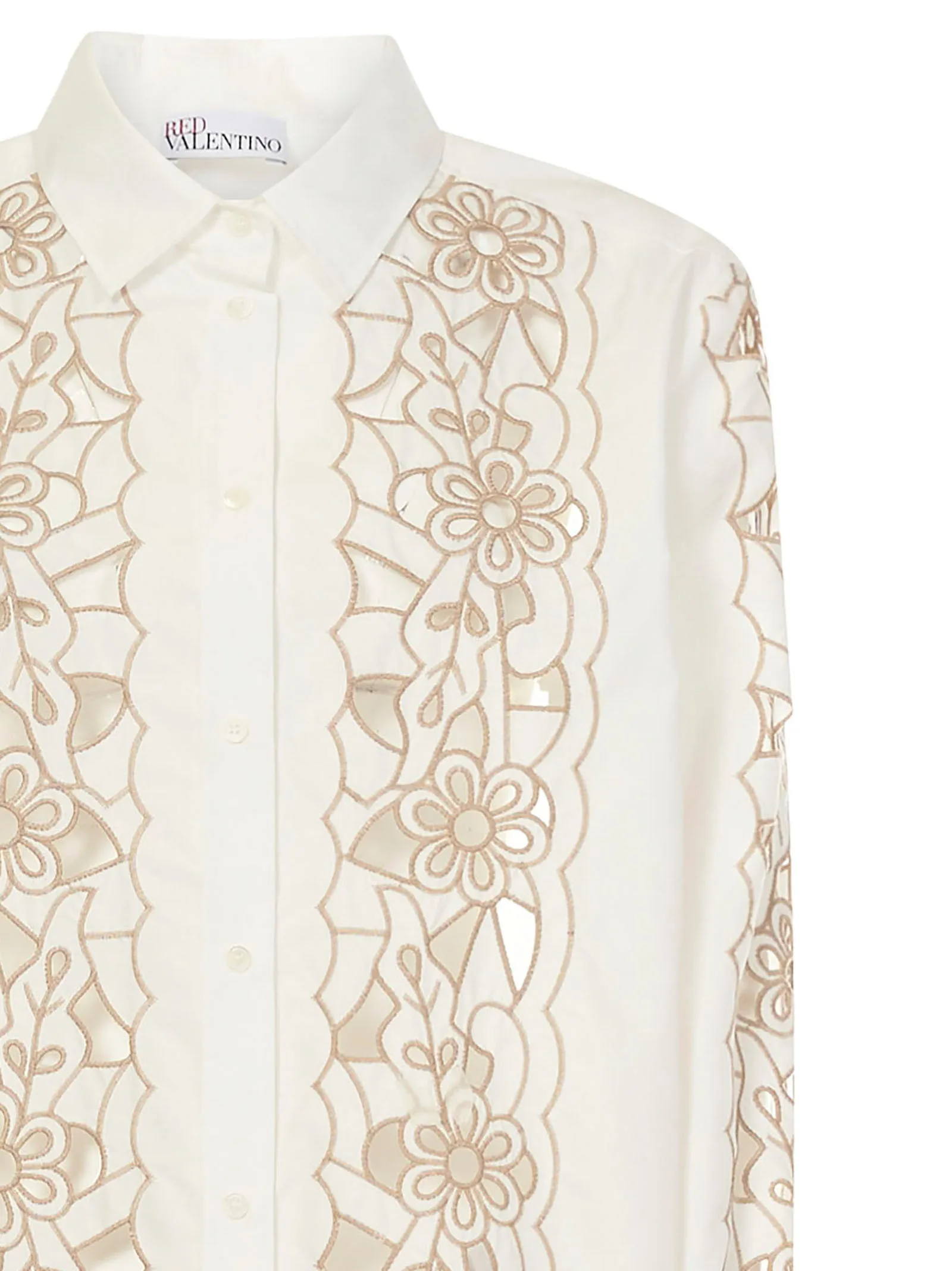 REDValentino Cut-Out Long-Sleeved Shirt