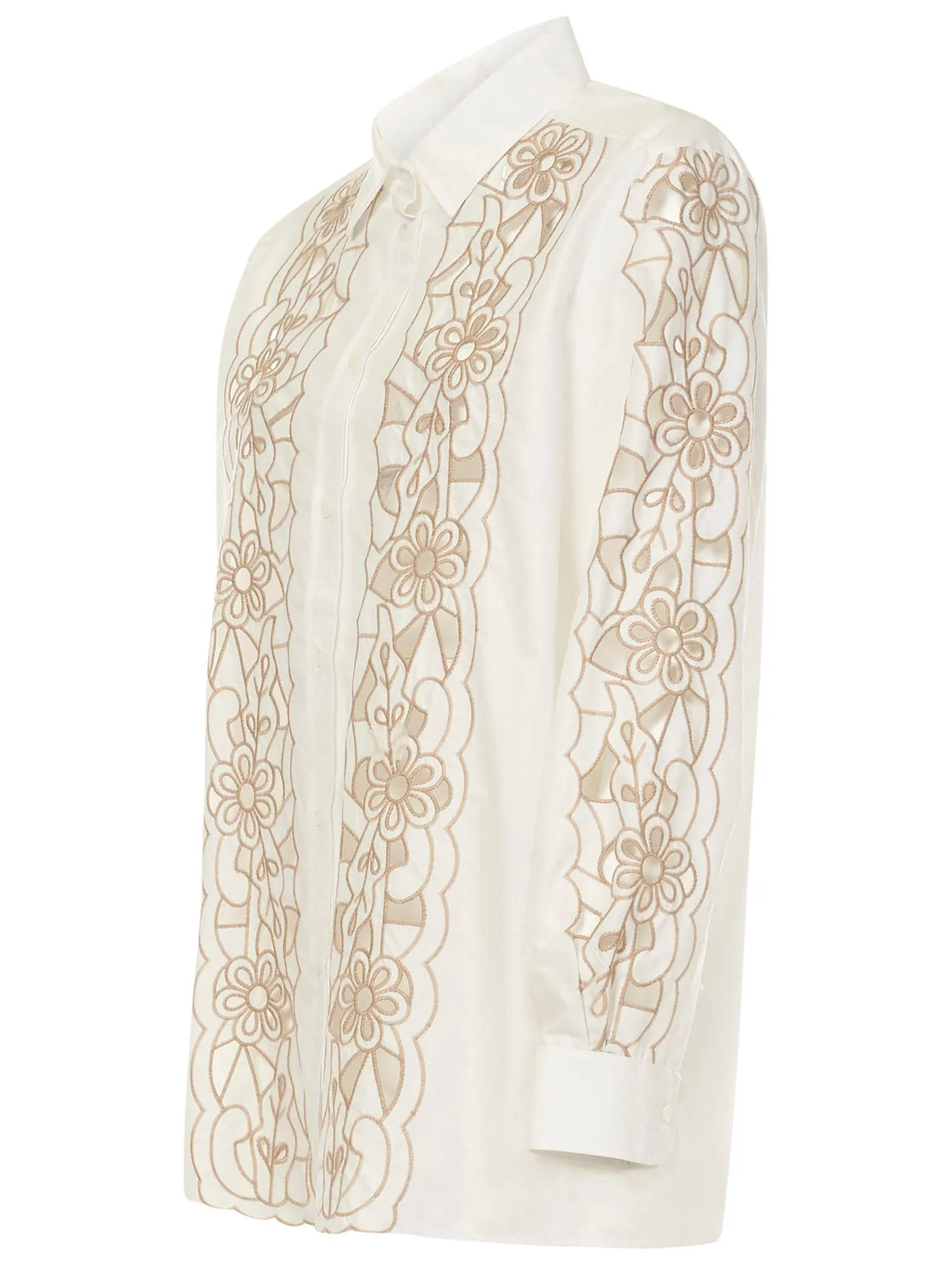 REDValentino Cut-Out Long-Sleeved Shirt