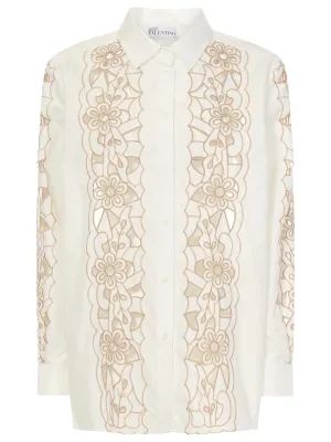 REDValentino Cut-Out Long-Sleeved Shirt