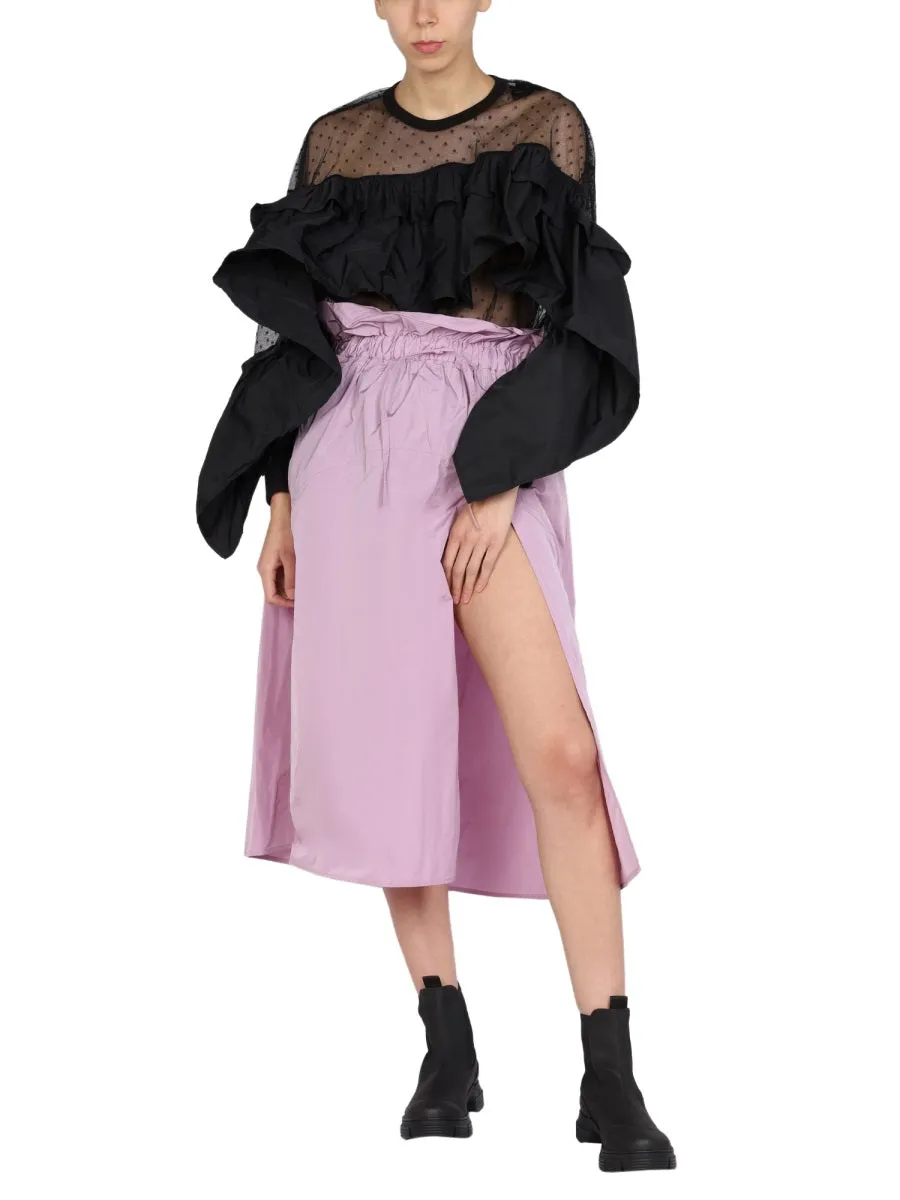 REDValentino Drawstring Ruffled Skirt
