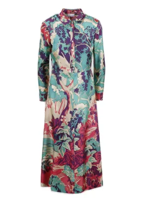 REDValentino Emerald Forest Printed Shirt Dress