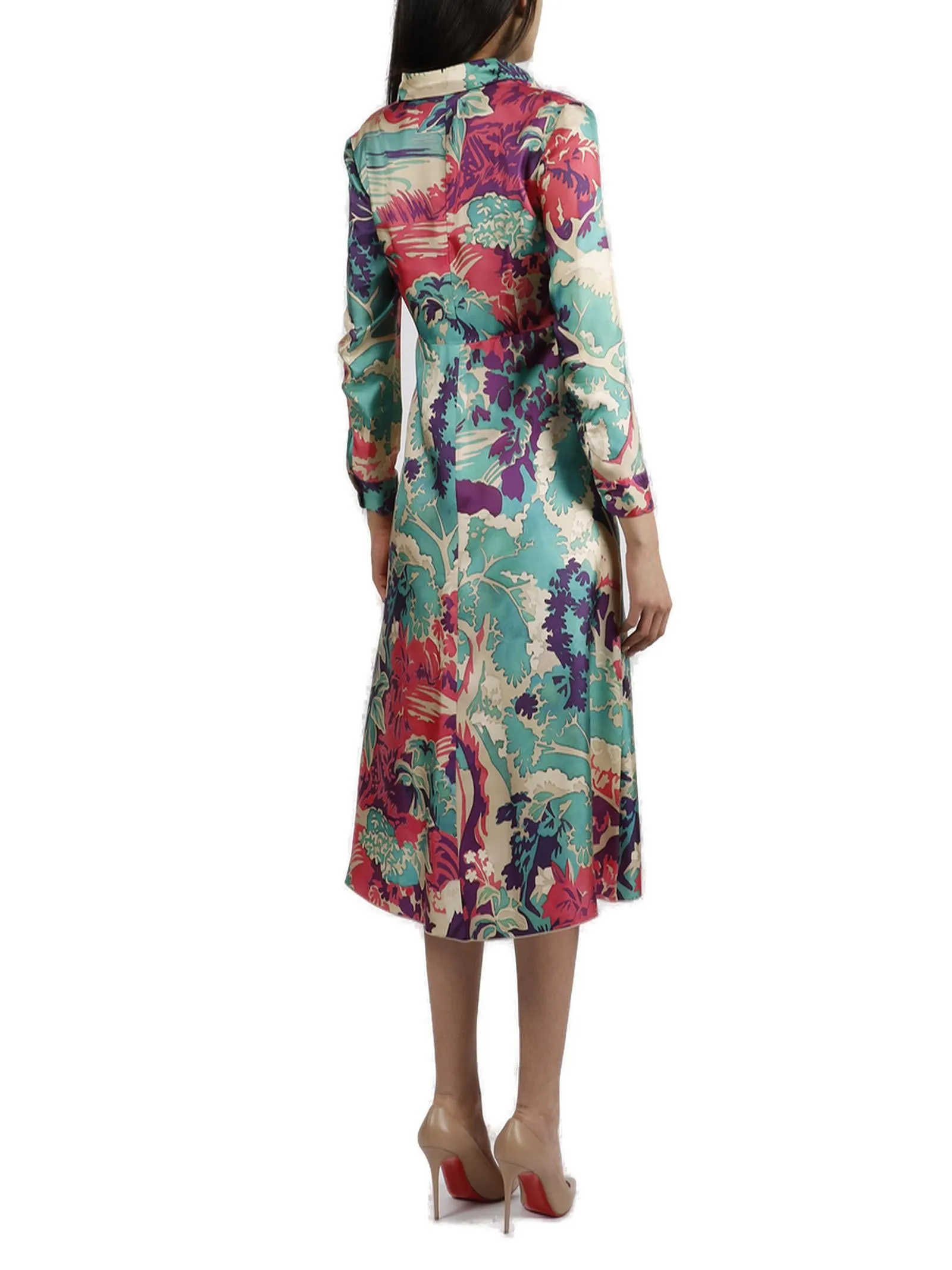 REDValentino Emerald Forest Printed Shirt Dress
