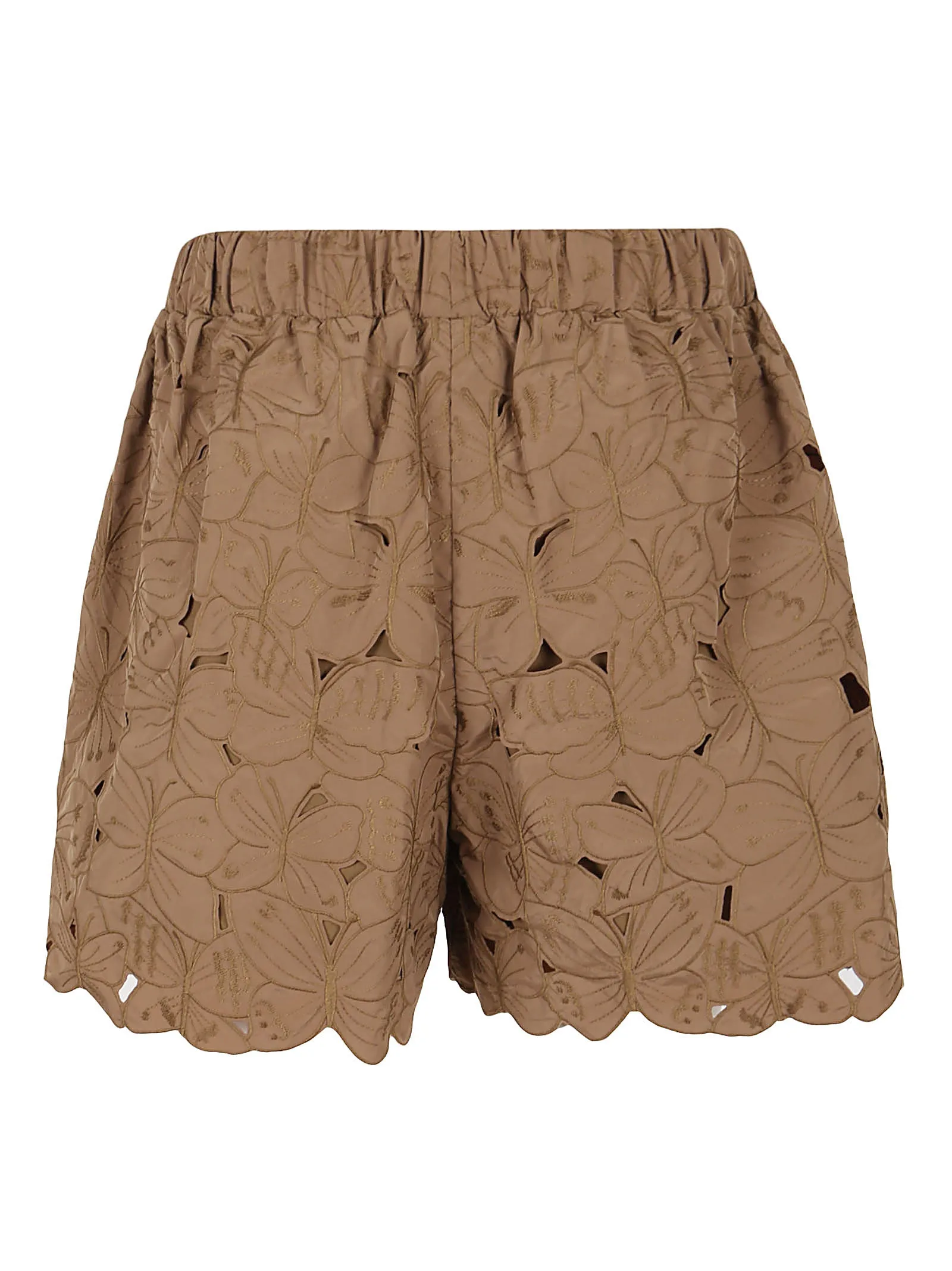 REDValentino Floral Lace High Waist Shorts