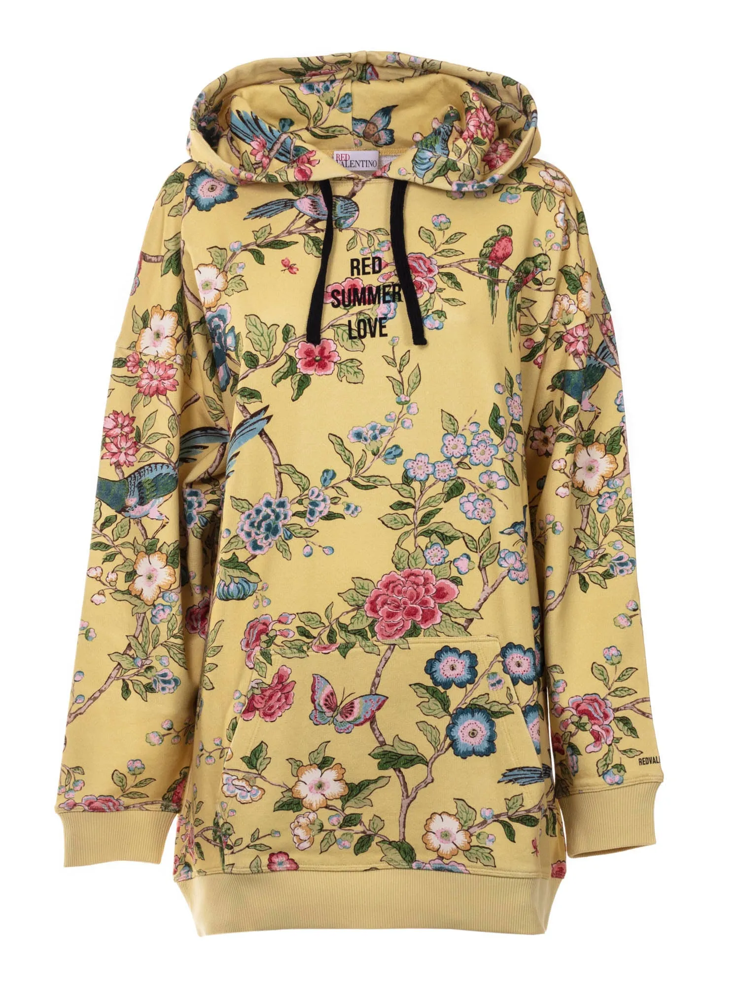 REDValentino Floral Printed Drawstring Hoodie