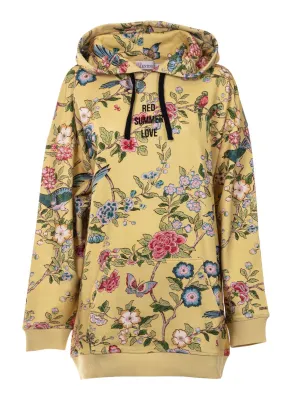 REDValentino Floral Printed Drawstring Hoodie