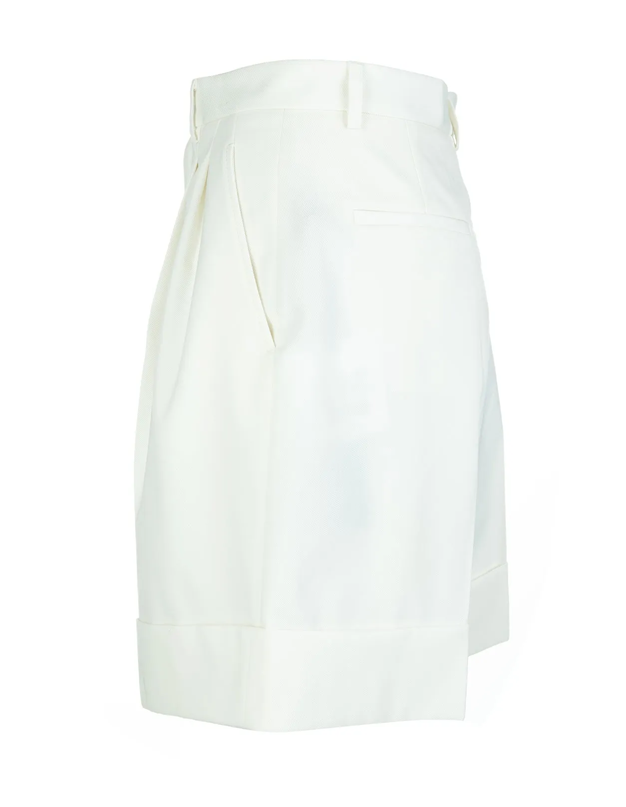 REDValentino High Waist Turn-Up Gabardine Shorts