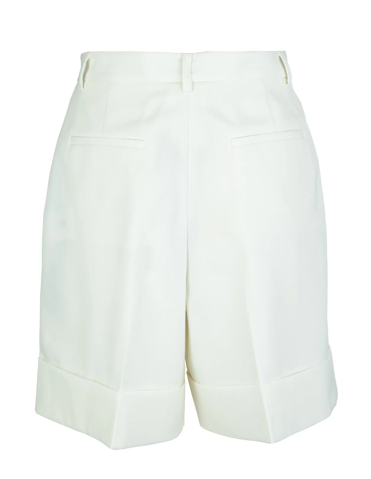 REDValentino High Waist Turn-Up Gabardine Shorts
