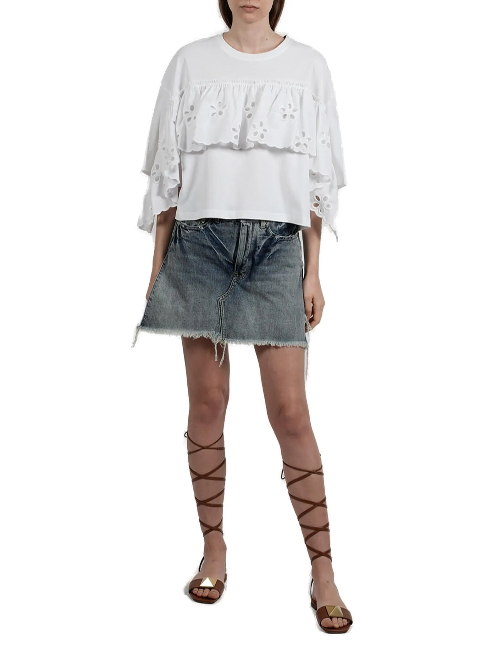 REDValentino Layered Flower Detail Top
