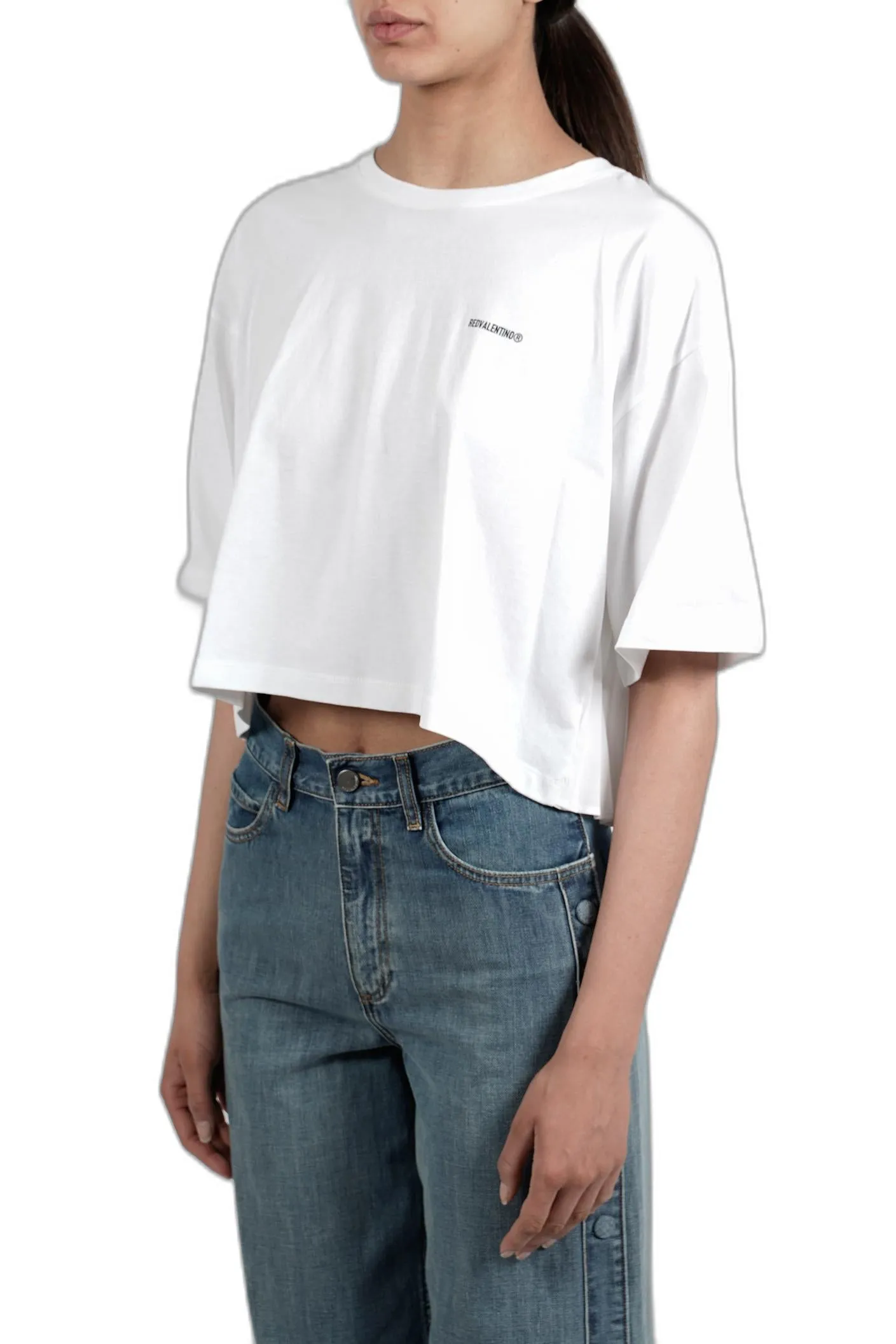 REDValentino Logo Detailed Crewneck T-Shirt