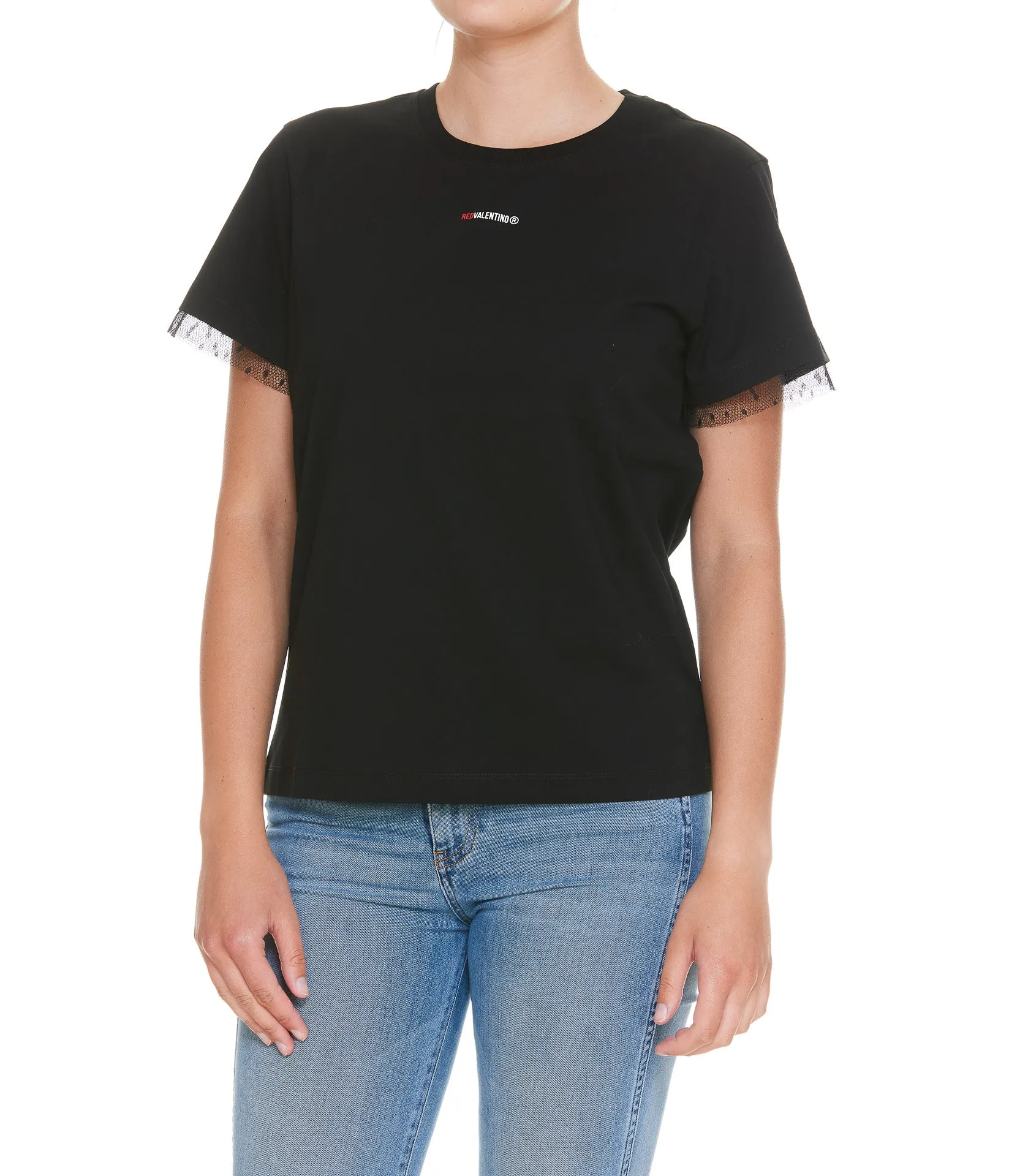 REDValentino Logo Print Crewneck T-Shirt