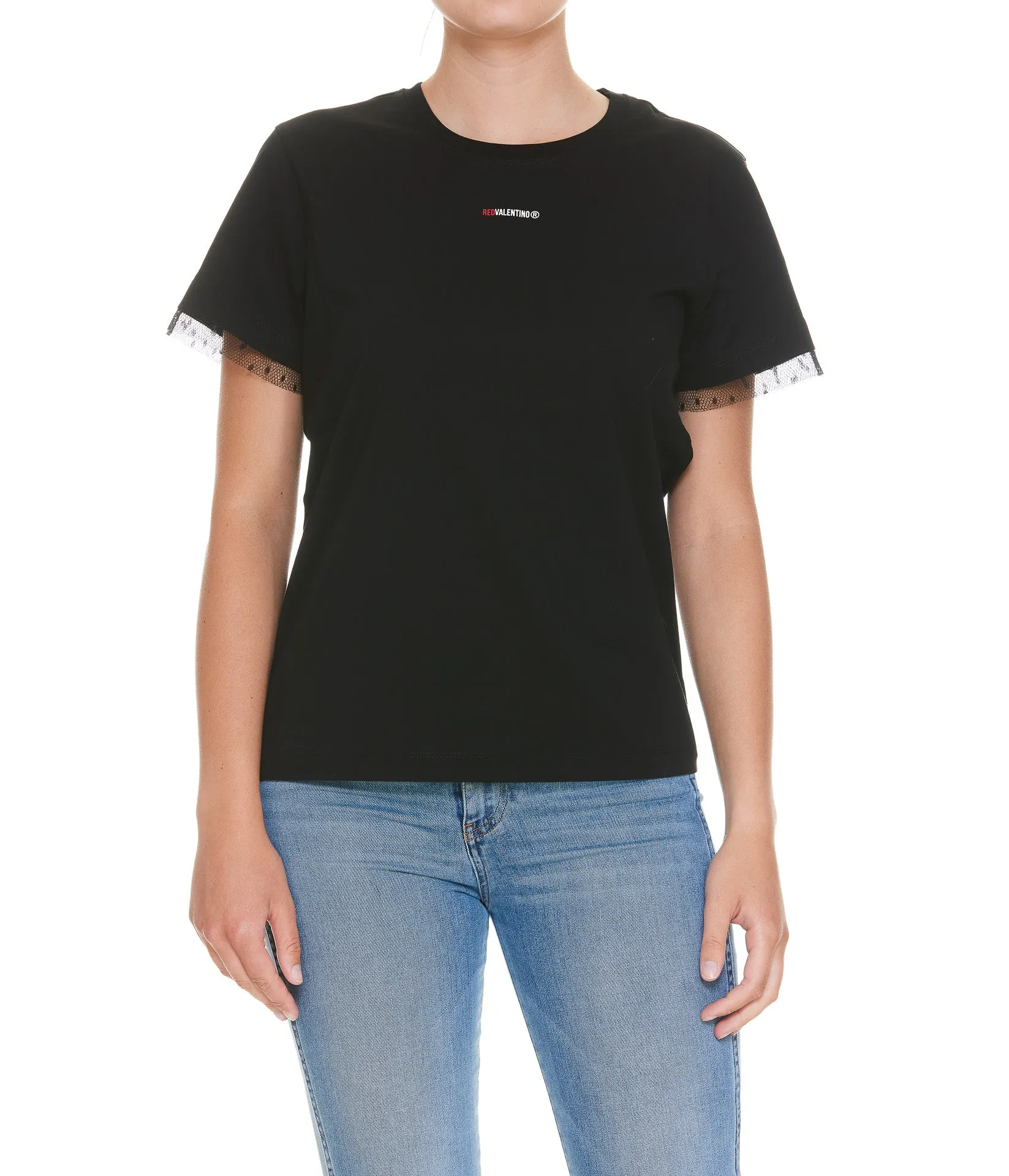 REDValentino Logo Print Crewneck T-Shirt