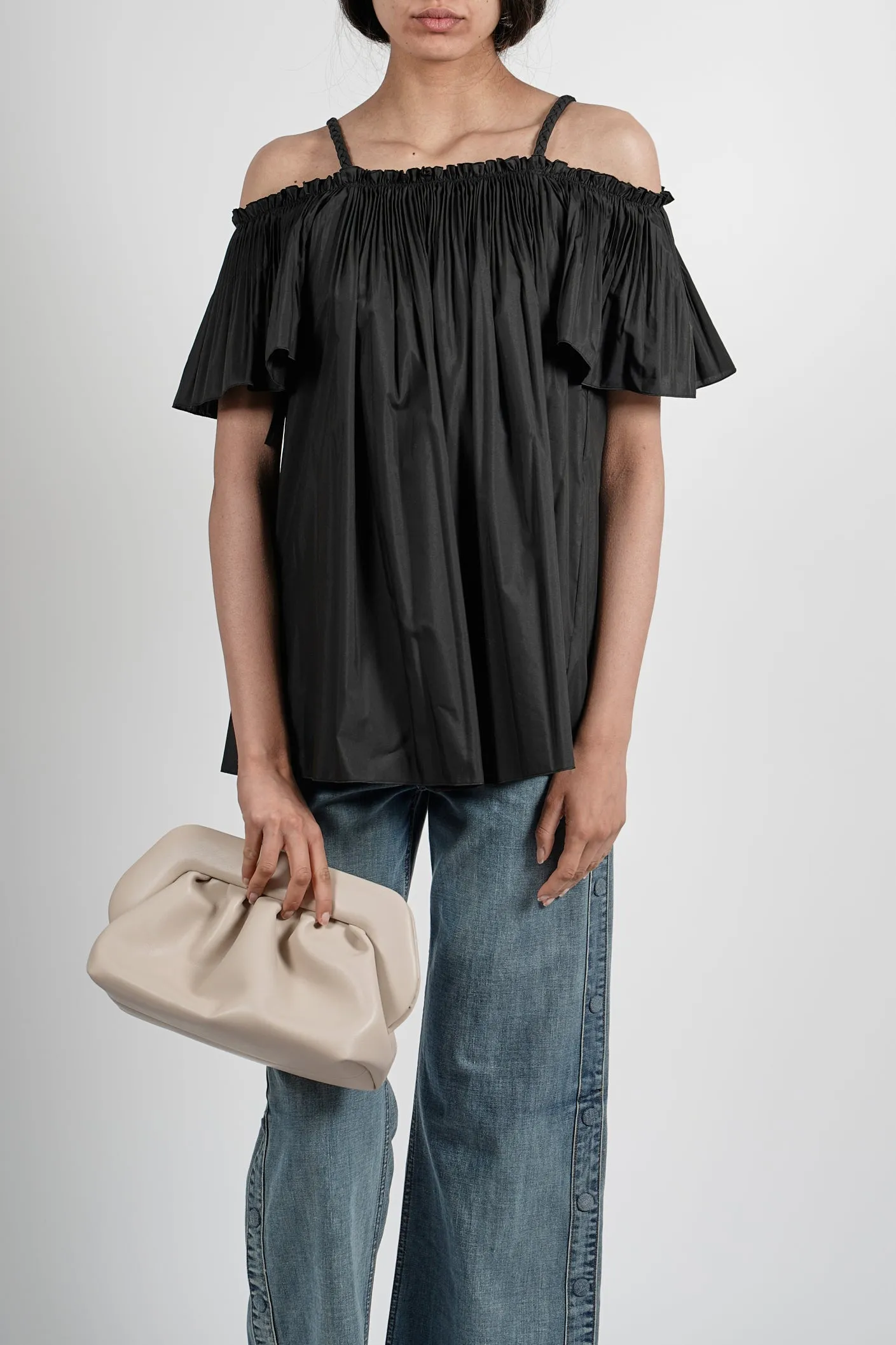 REDValentino Pleated Strapped Top