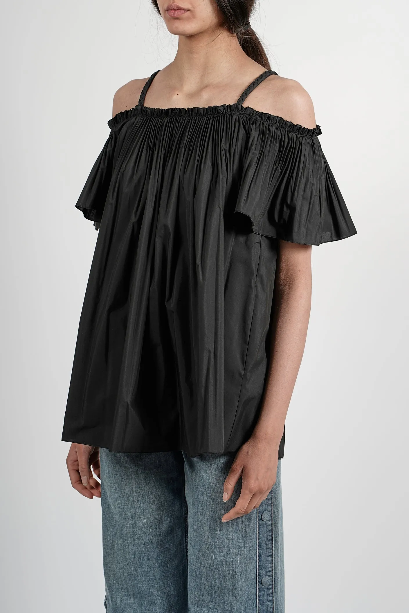 REDValentino Pleated Strapped Top