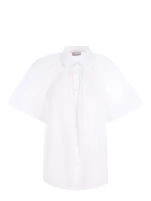 REDValentino Ruffle Detailed Short-Sleeved Shirt