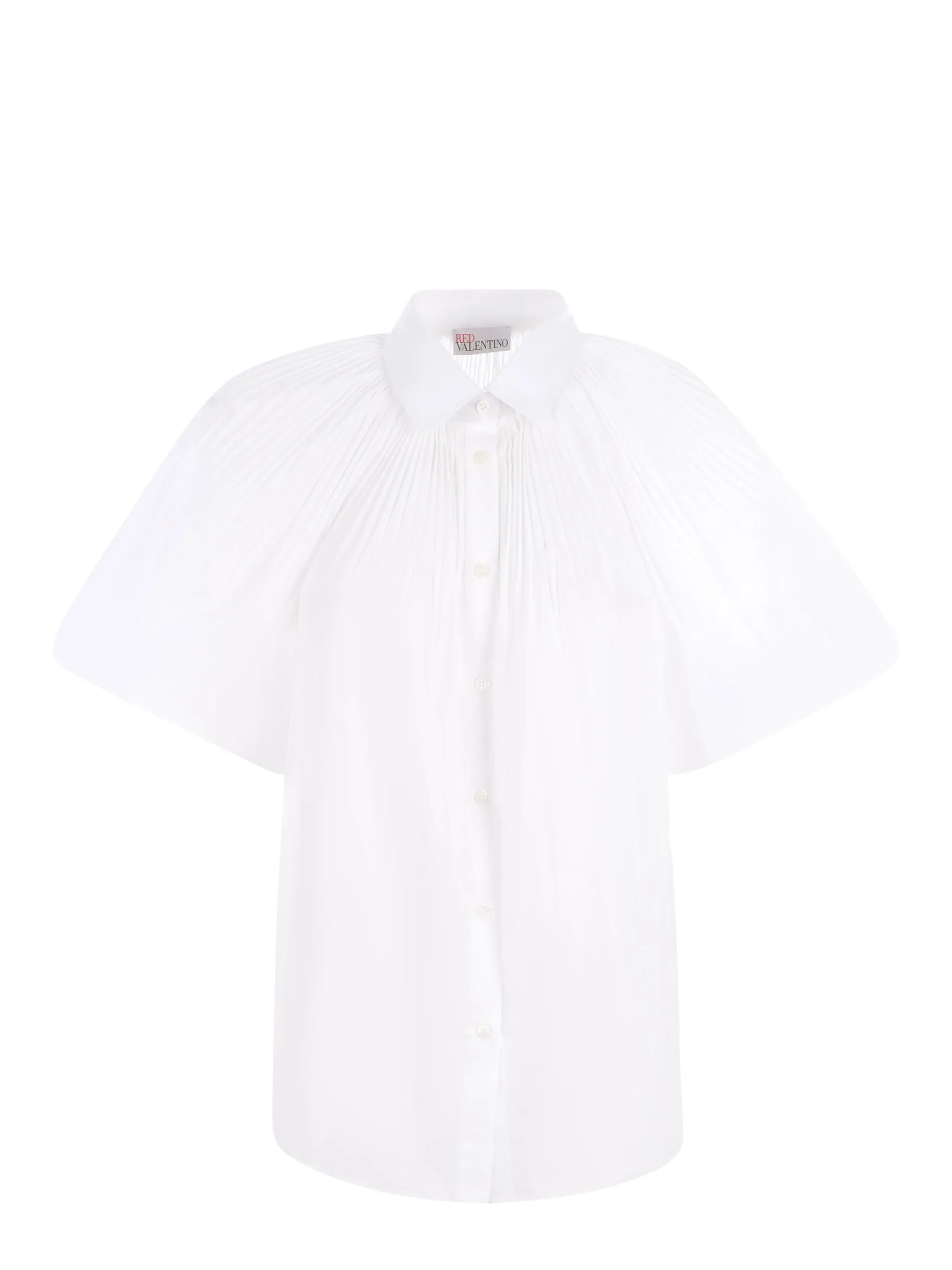 REDValentino Ruffle Detailed Short-Sleeved Shirt