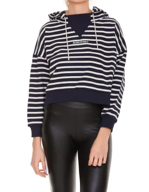 REDValentino Striped Drawstring Hoodie