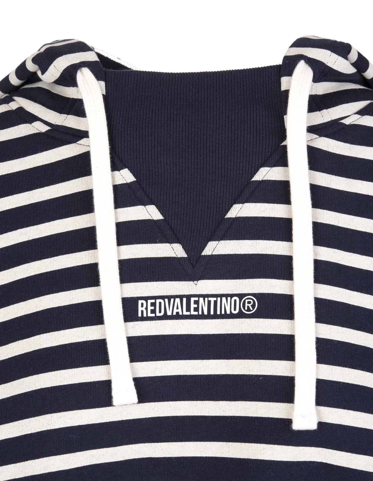 REDValentino Striped Logo Printed Hoodie