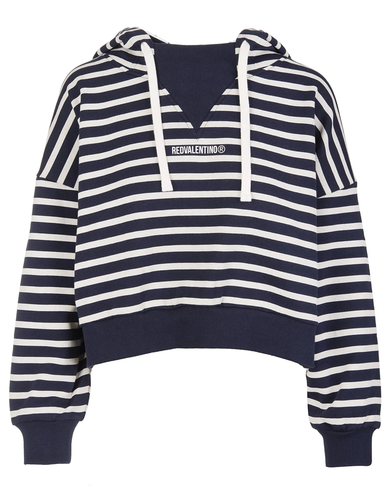 REDValentino Striped Logo Printed Hoodie