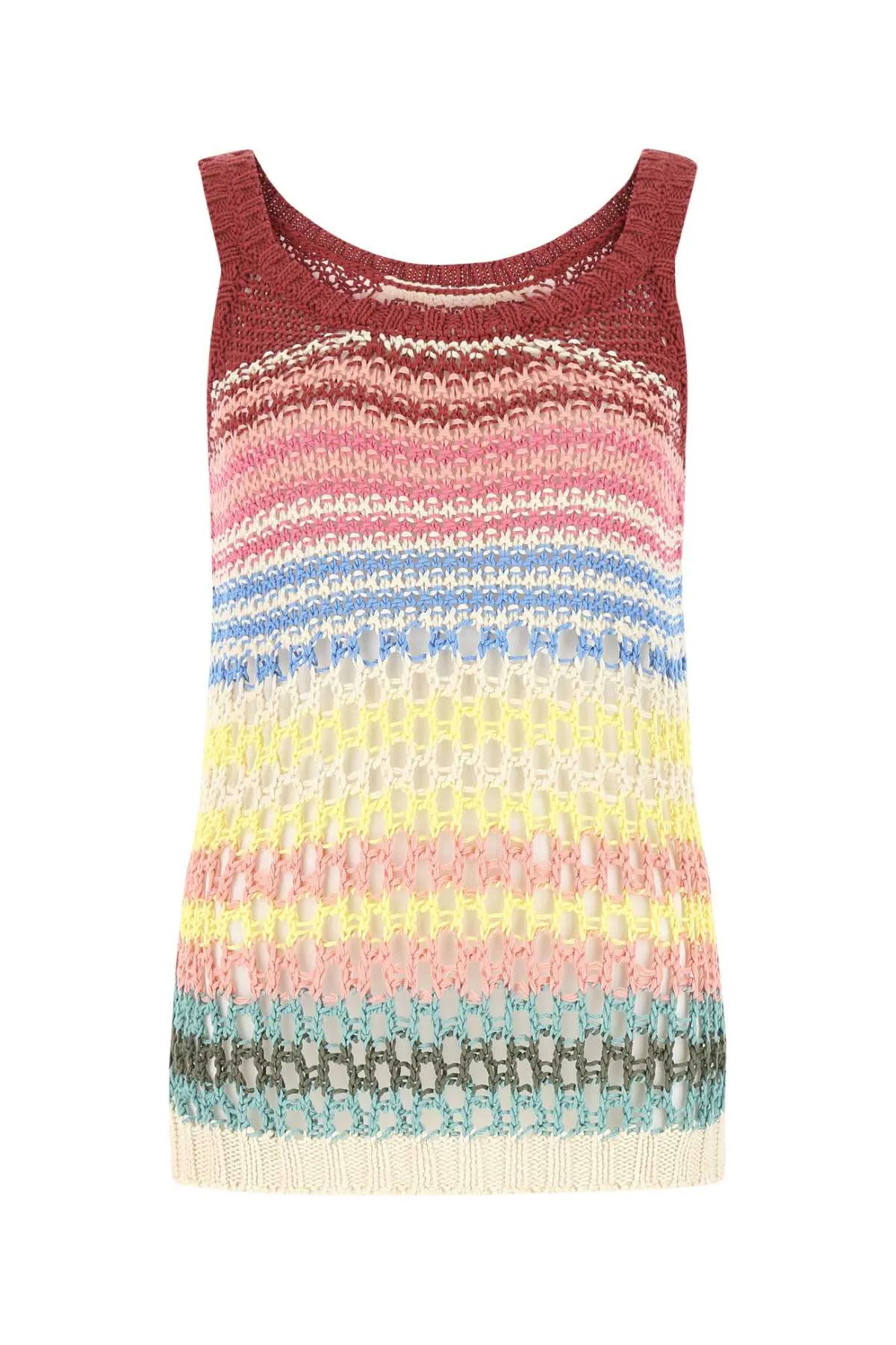 REDValentino Striped Sleeveless Top