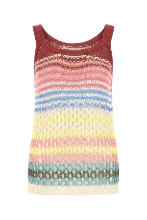 REDValentino Striped Sleeveless Top