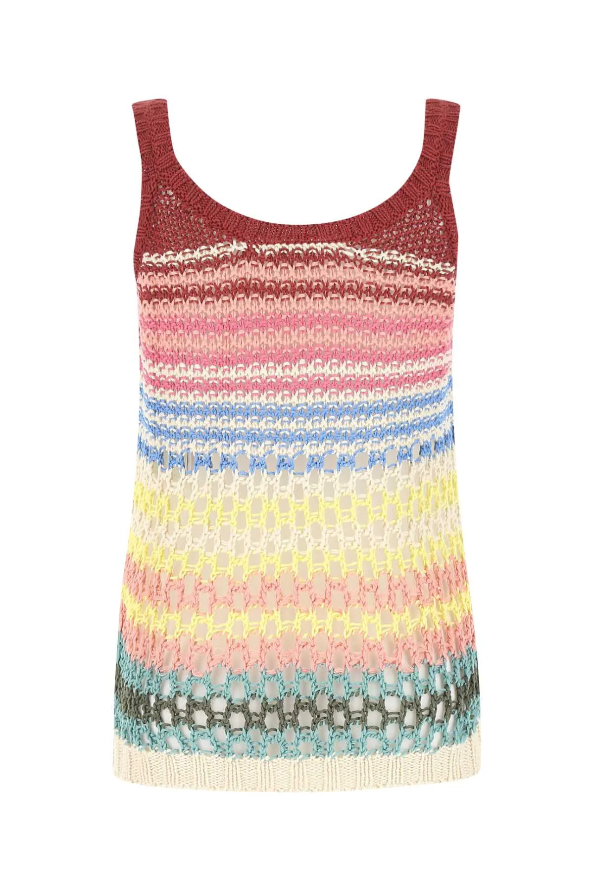 REDValentino Striped Sleeveless Top