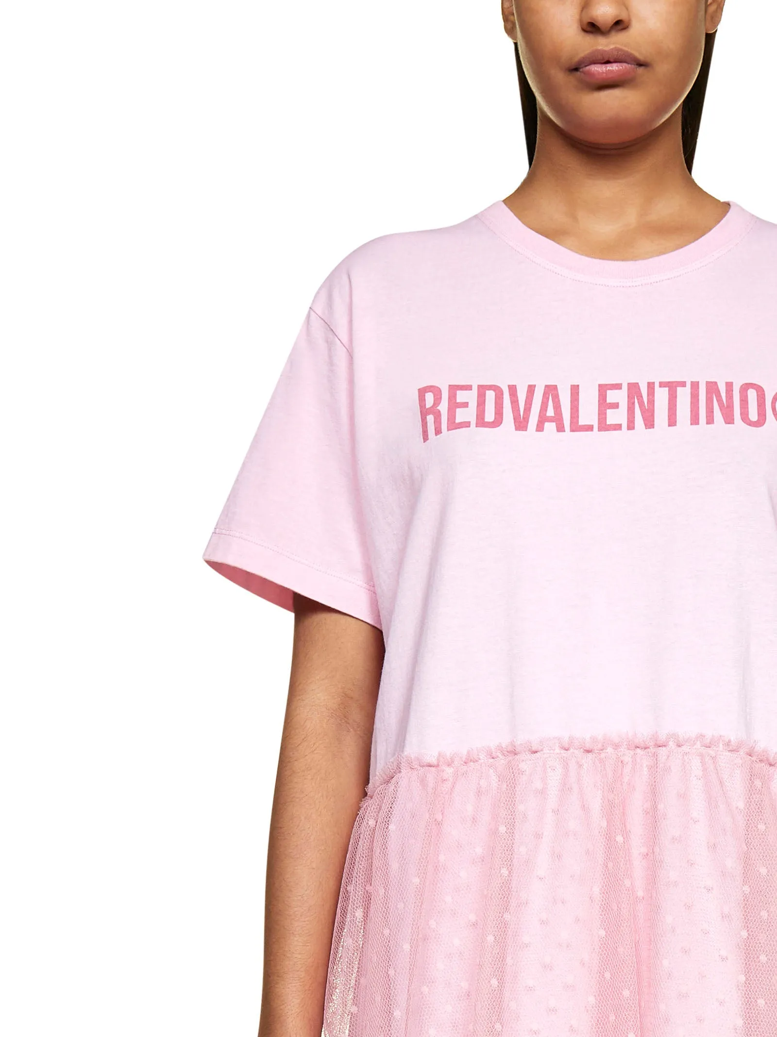 REDValentino Tulle Detailed T-Shirt Dress