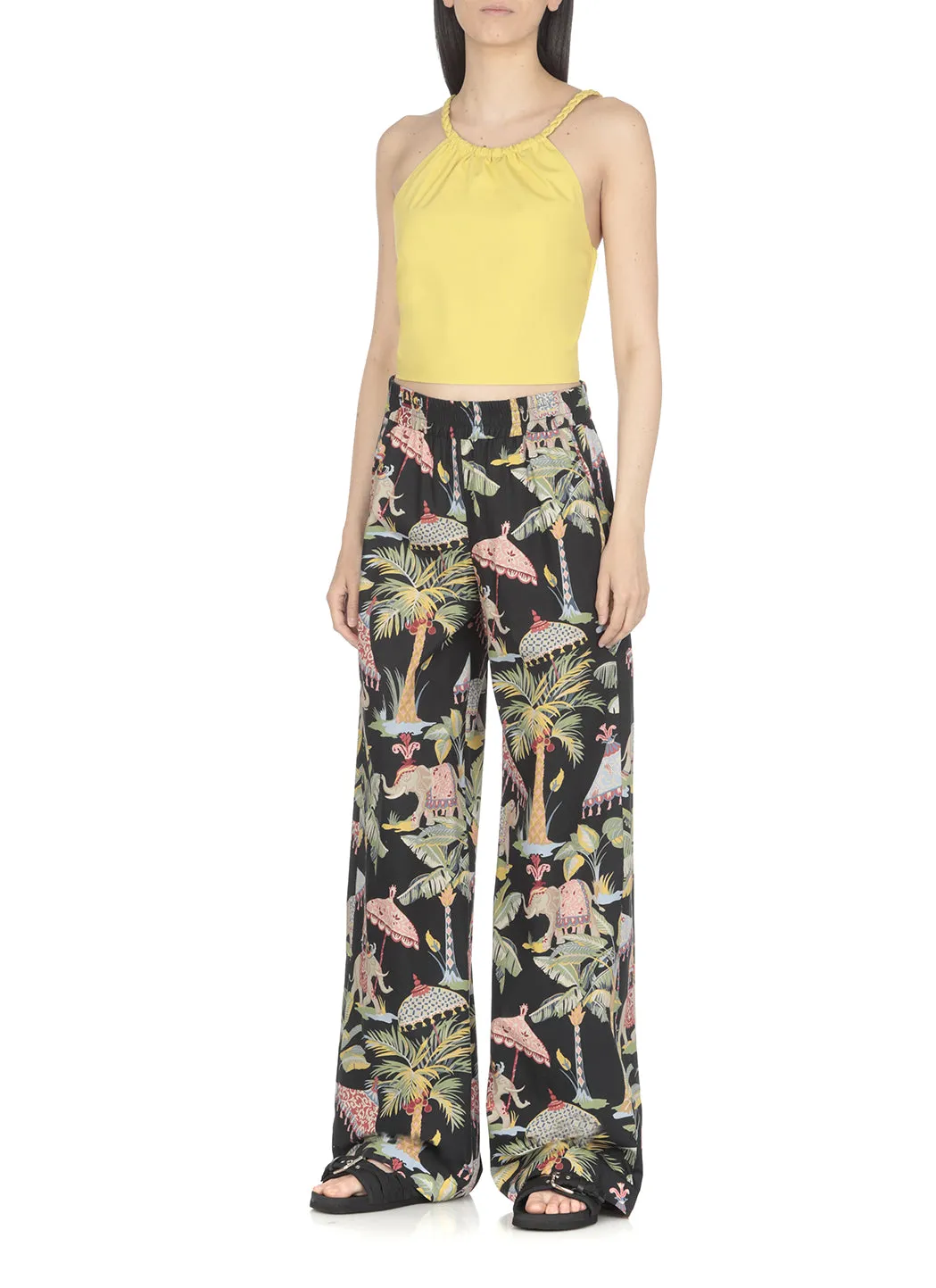 REDValentino Woven Detailed Halterneck Top