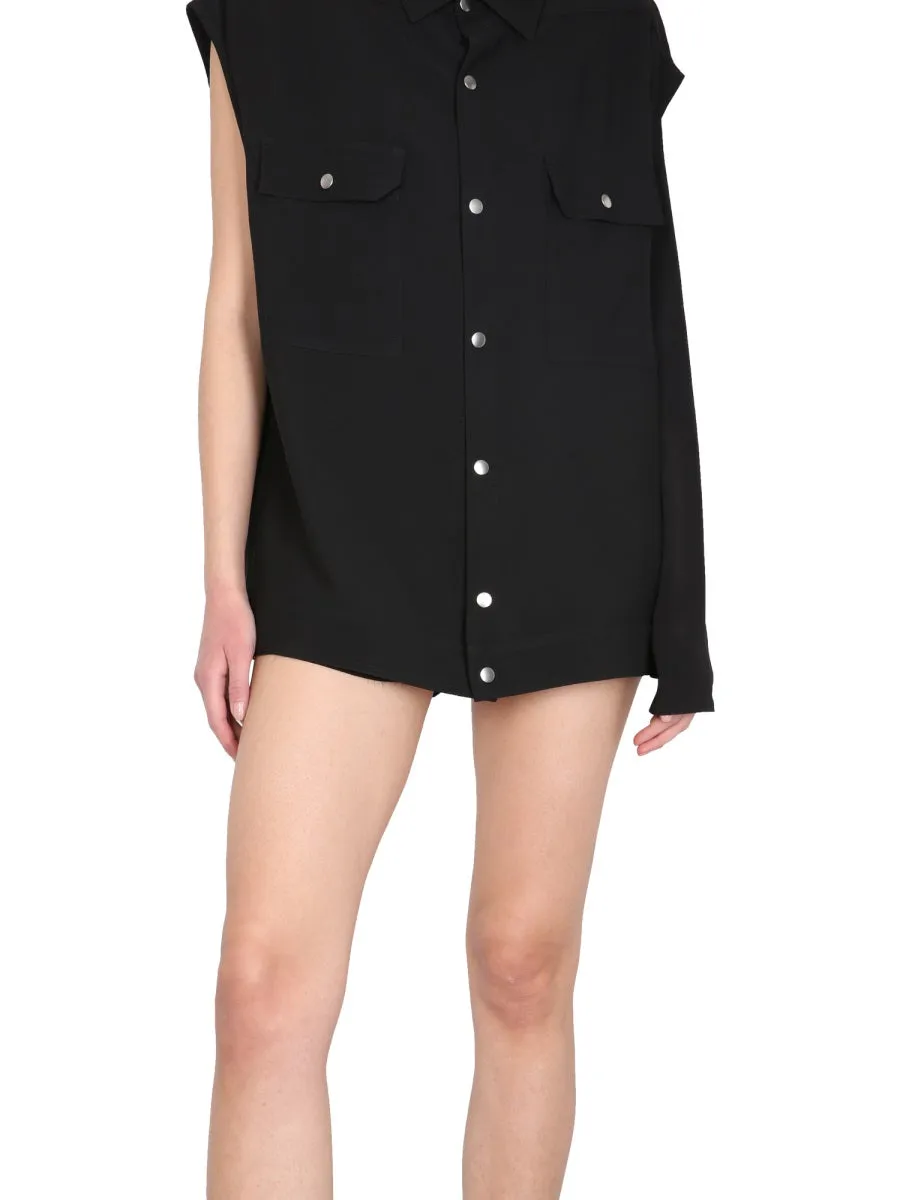Rick Owens Jumbo Buttoned Sleeveless Shirt
