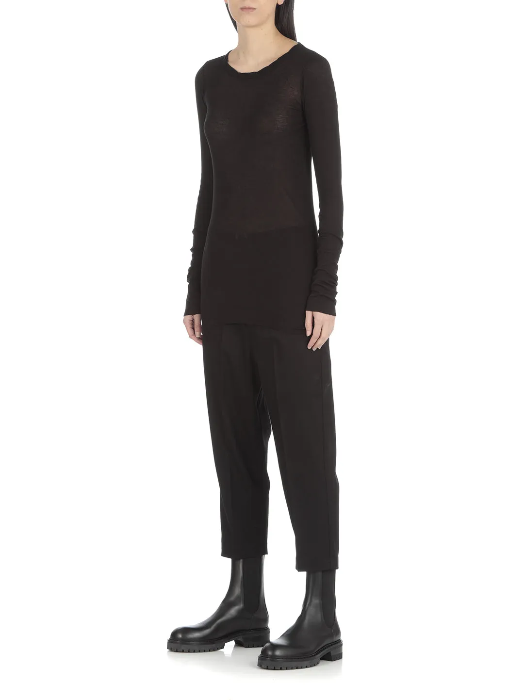 Rick Owens Semi-Sheer Crewneck Top