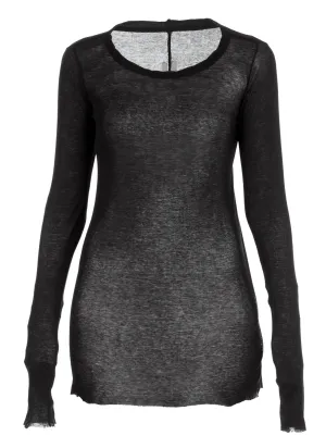 Rick Owens Semi-Sheer Crewneck Top