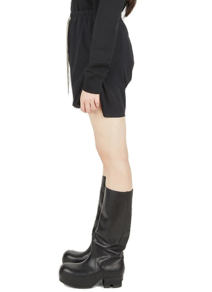 Rick Owens X Champion Logo Embroidered Drawstring Shorts
