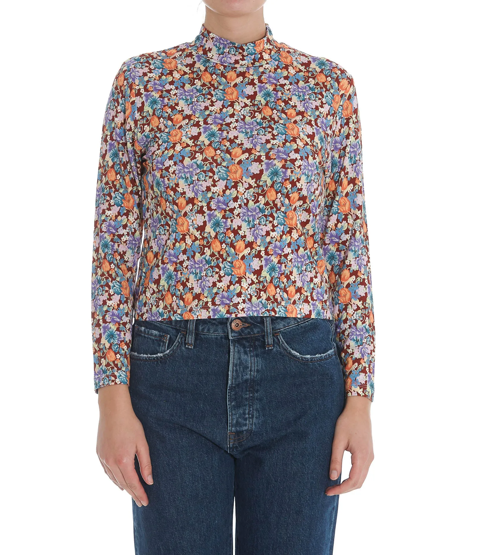 Rixo Floral Printed Cropped Top