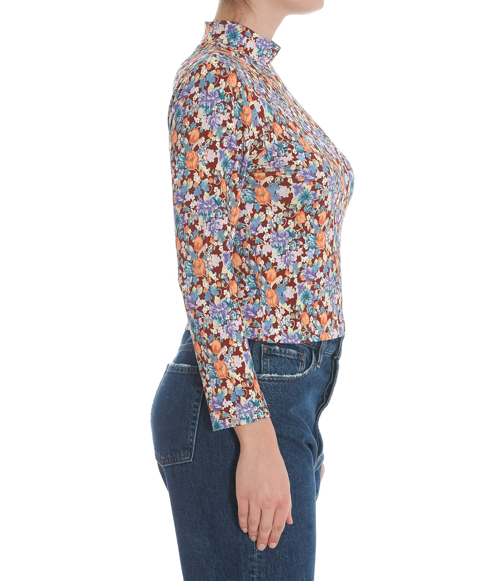 Rixo Floral Printed Cropped Top