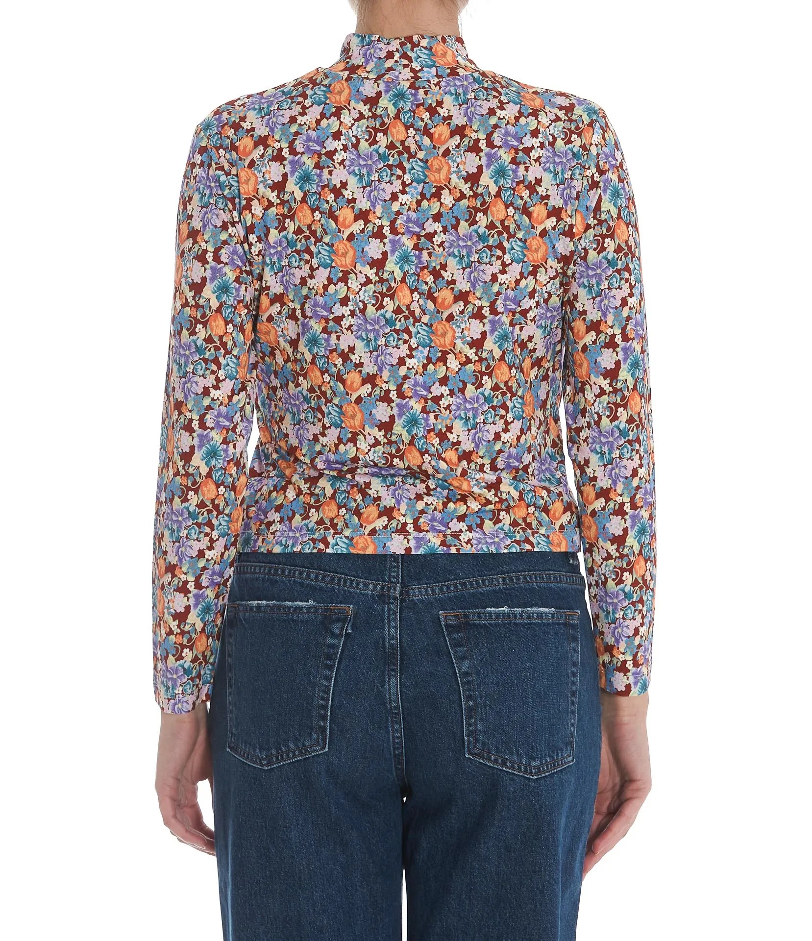 Rixo Floral Printed Cropped Top