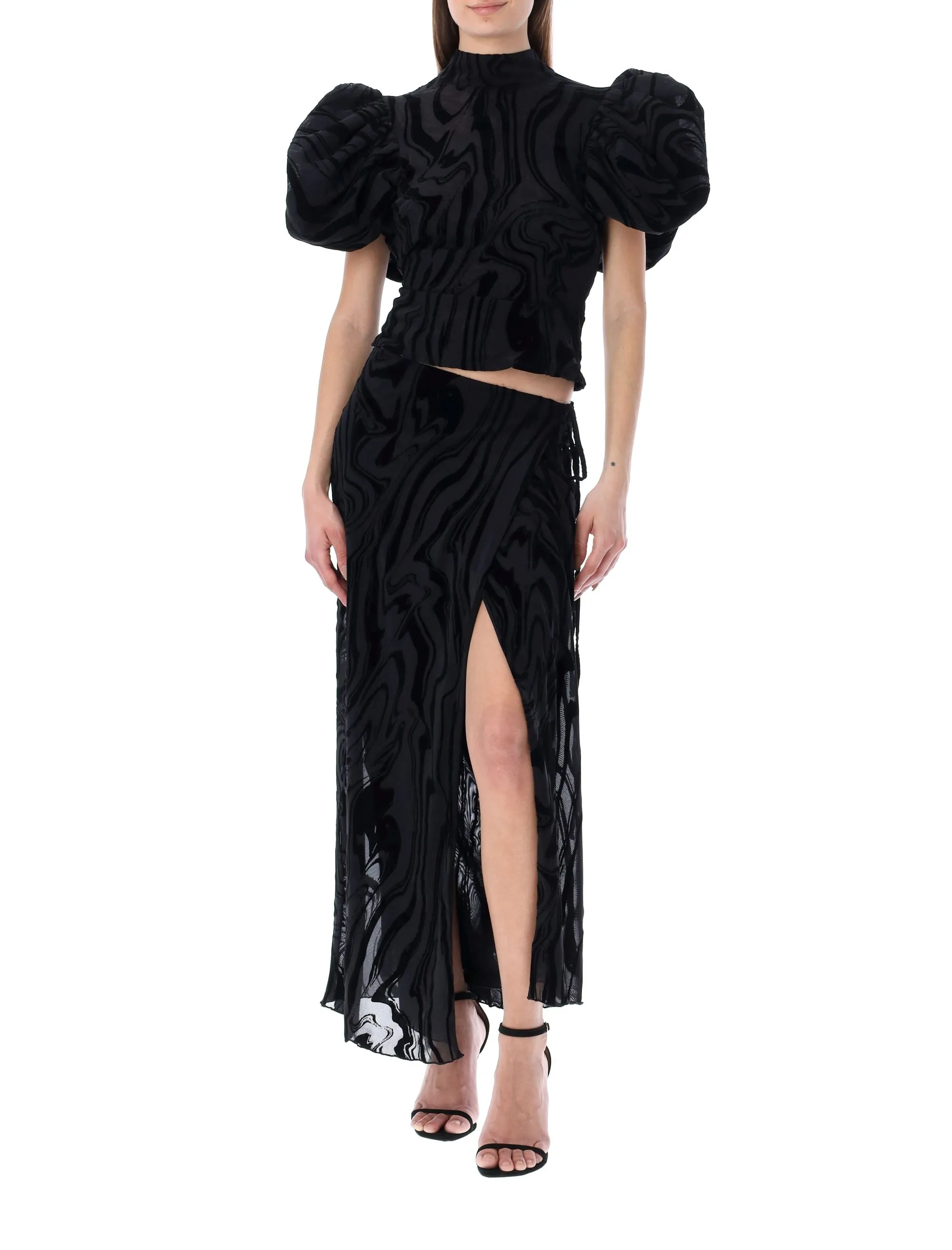 ROTATE Adia Swirl Maxi Skirt