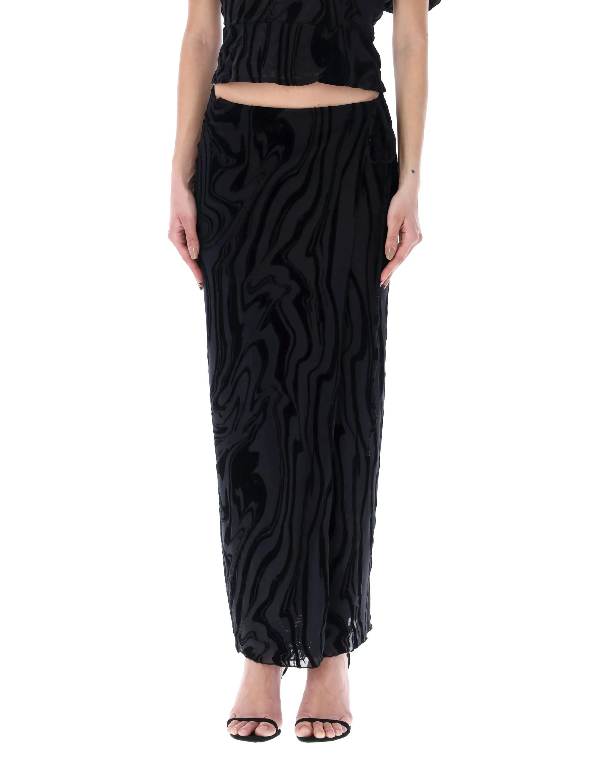 ROTATE Adia Swirl Maxi Skirt