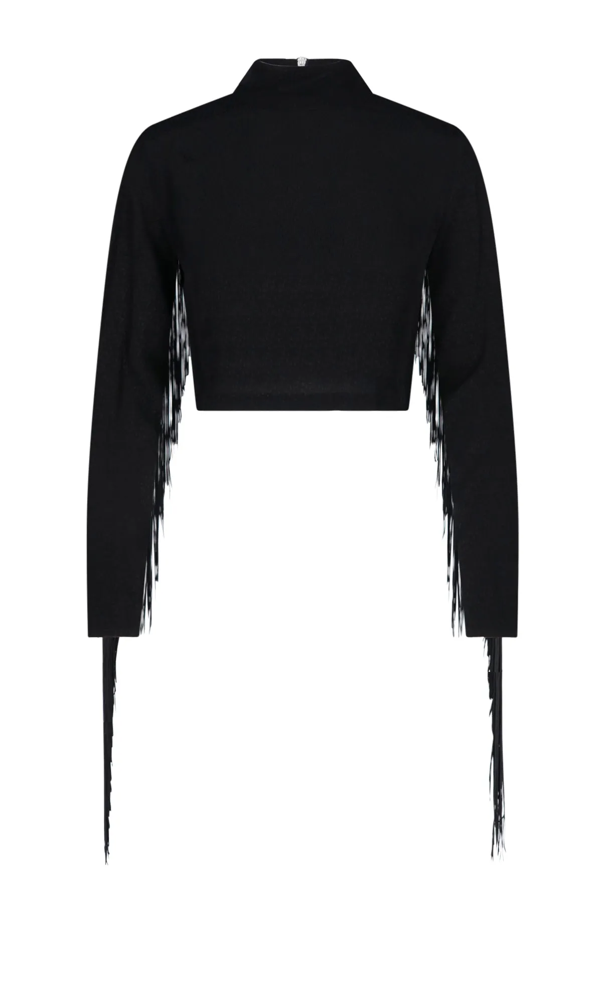 ROTATE Fringed High Neck Top