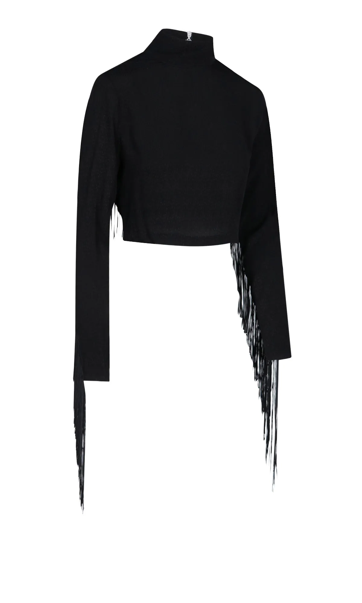 ROTATE Fringed High Neck Top