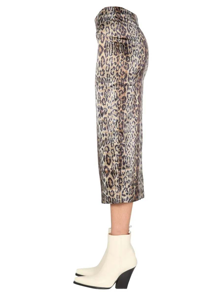 ROTATE Leopard Printed Pencil Skirt