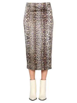 ROTATE Leopard Printed Pencil Skirt