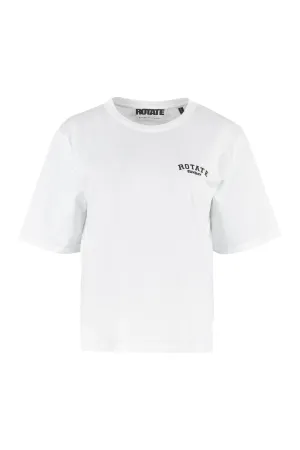 ROTATE Logo Embroidered Crewneck T-Shirt