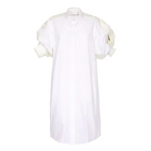 Sacai Balloon-Sleeved Midi Shirt Dress