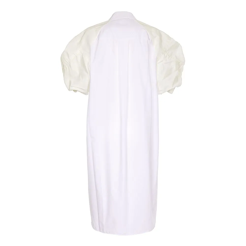 Sacai Balloon-Sleeved Midi Shirt Dress