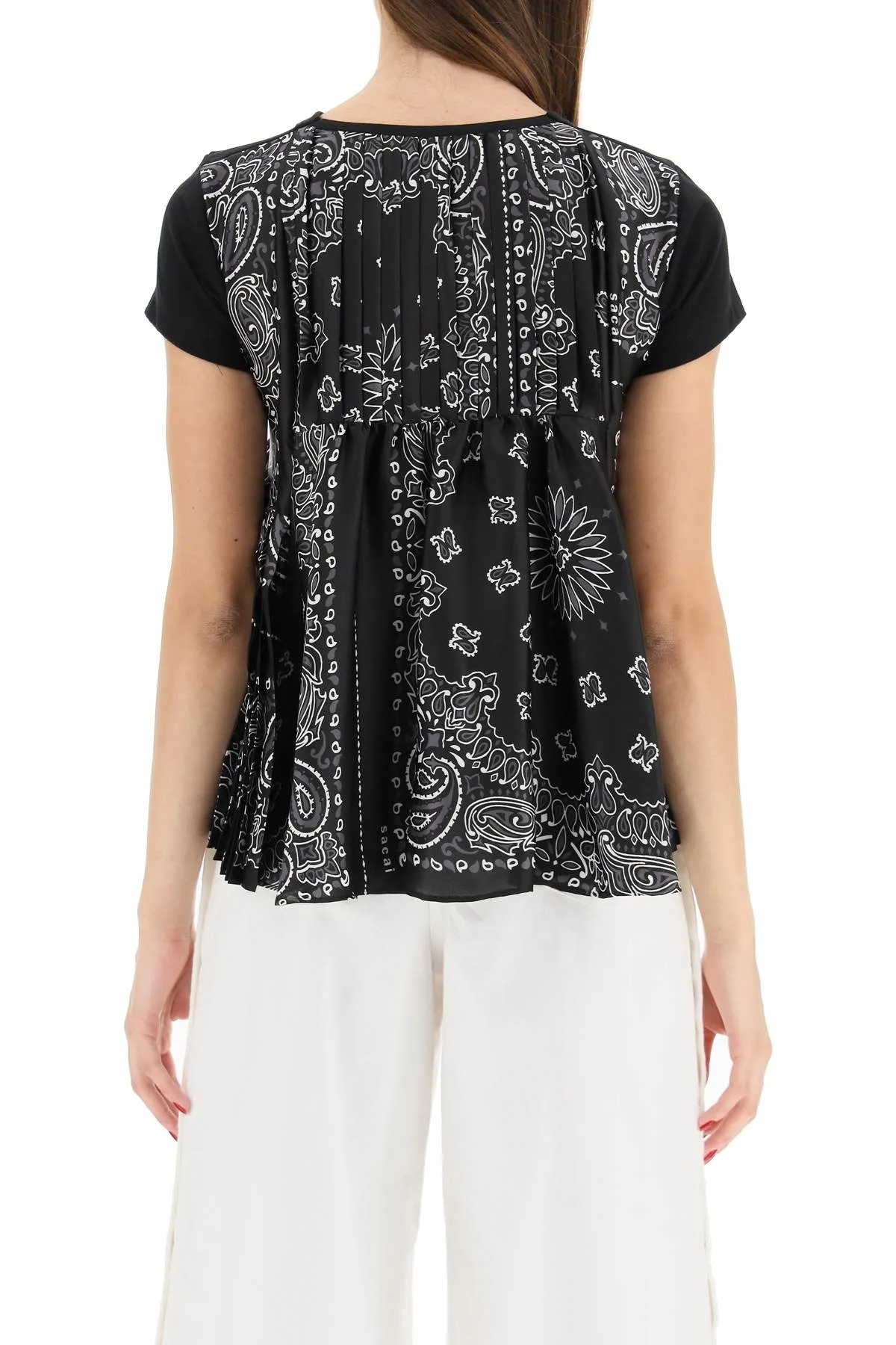 Sacai Bandana Printed Crewneck T-Shirt