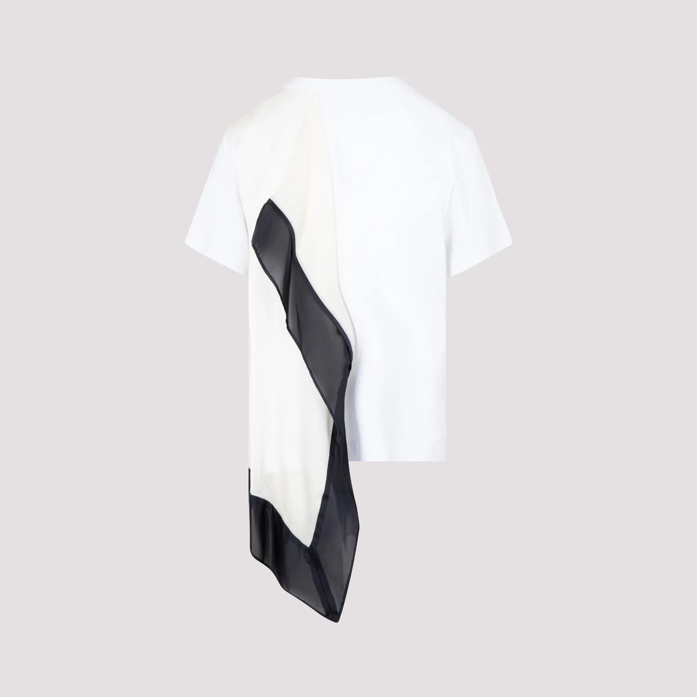 Sacai Draped-Detail Crewneck T-Shirt