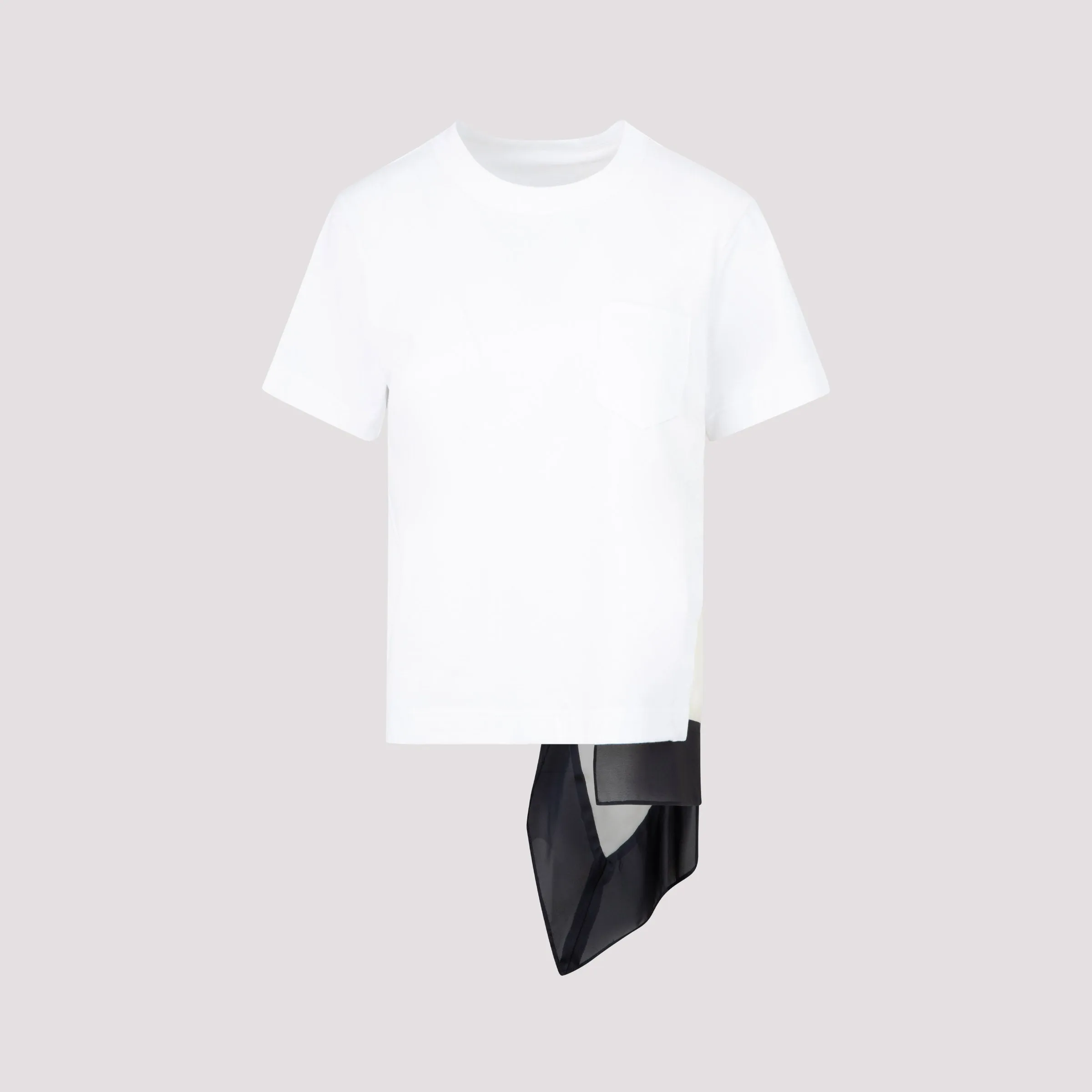 Sacai Draped-Detail Crewneck T-Shirt